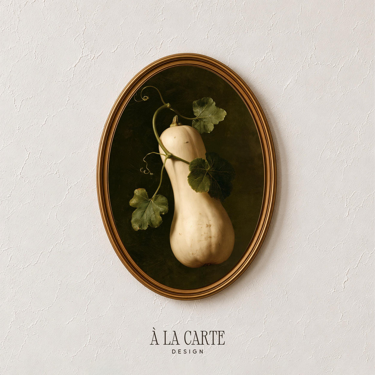 Dark academia vegetable print for study — vintage still life with dramatic shadows and texture