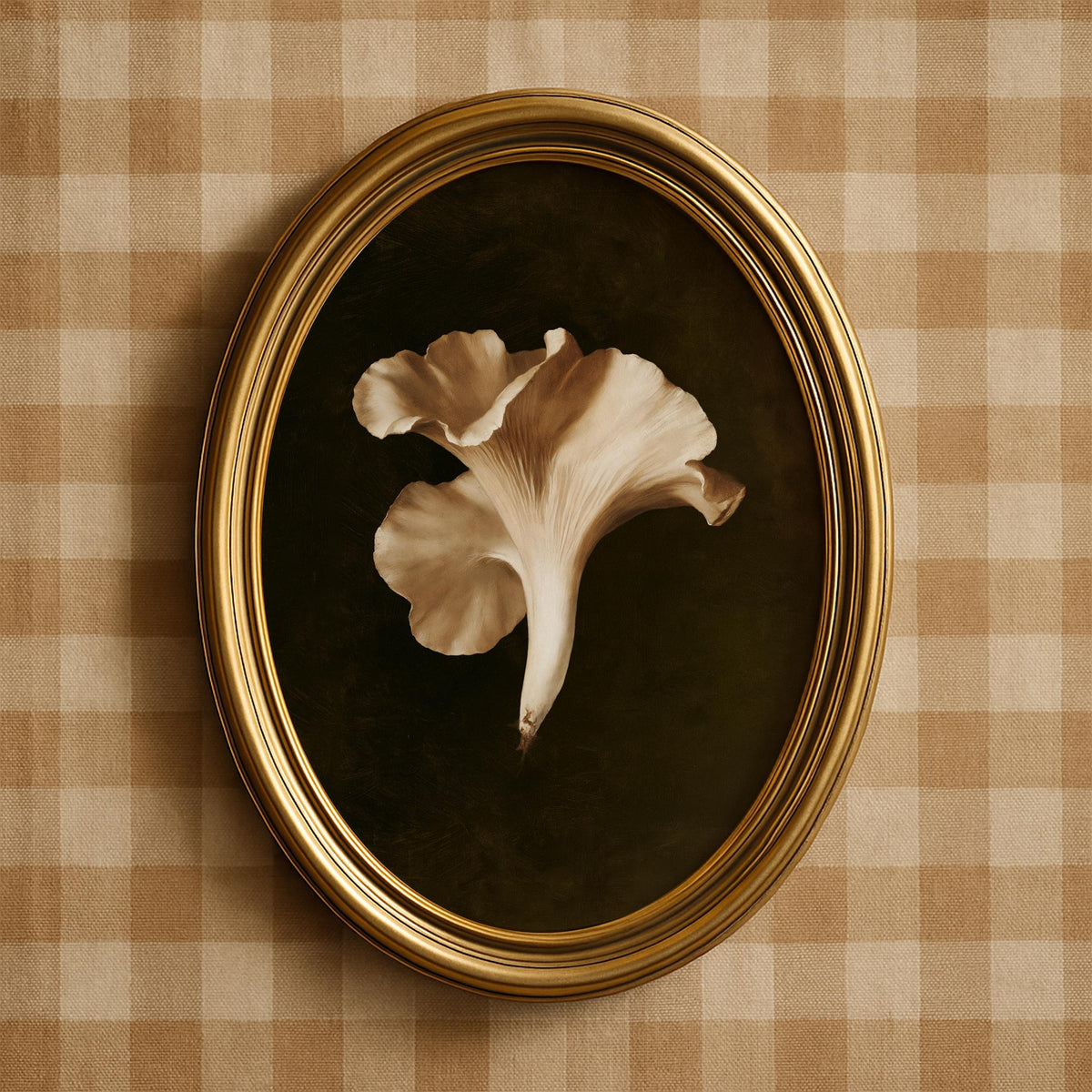 Vintage mushroom painting printable art for bedroom — earthy rustic still-life with rich textures