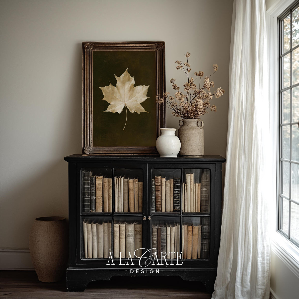 Autumn botanical picture printable art for entryway — museum-study quality with antique aesthetic