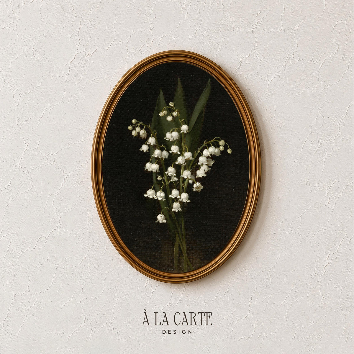 Delicate spring blossoms wall art — dark academia cottagecore painting with soft painterly brushstrokes