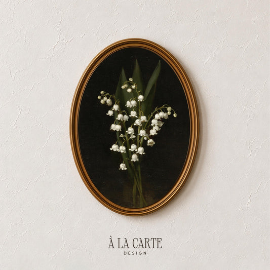 Delicate spring blossoms wall art — dark academia cottagecore painting with soft painterly brushstrokes