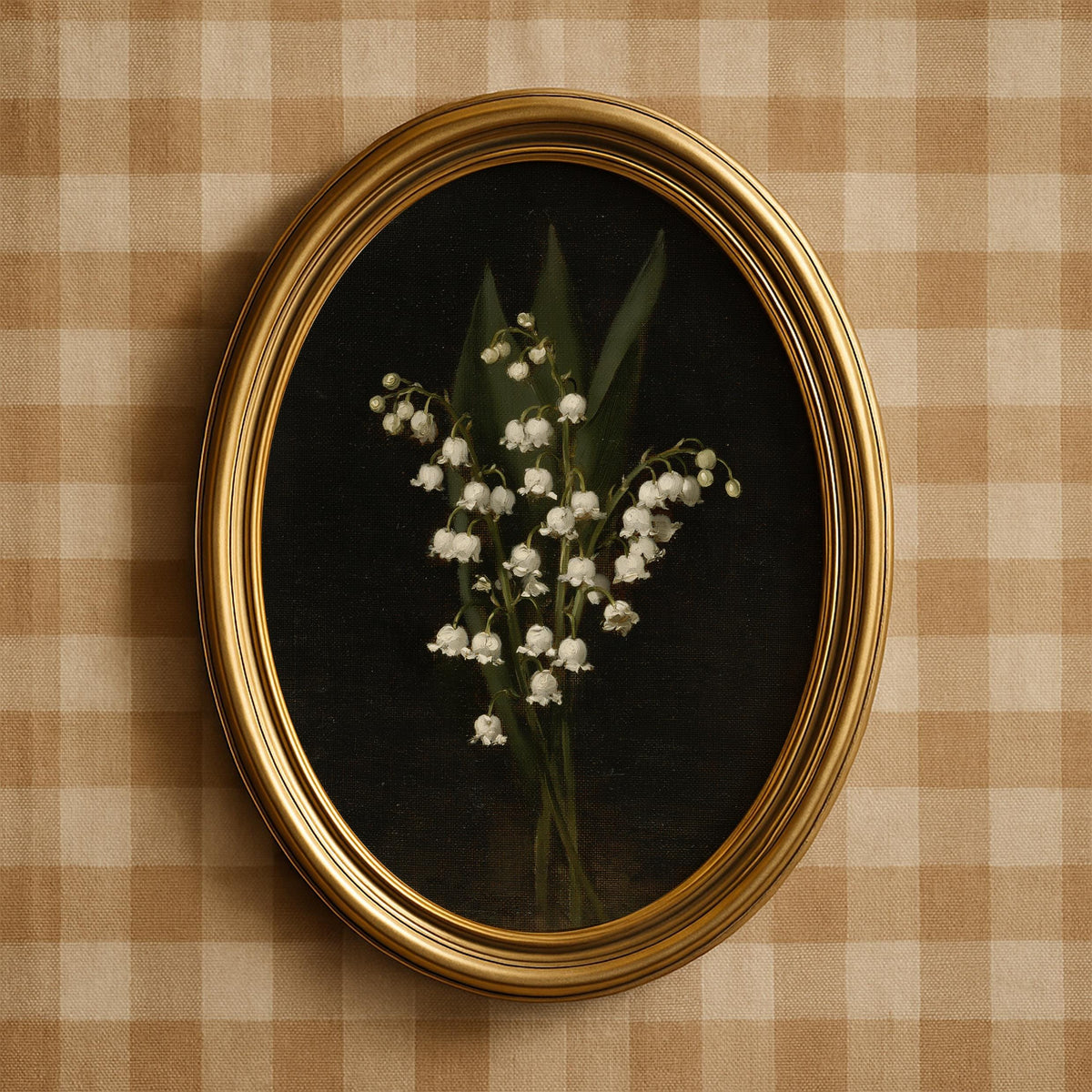 Spring botanical poster for gallery wall — vintage painting featuring delicate white flowers and elegant muted palette