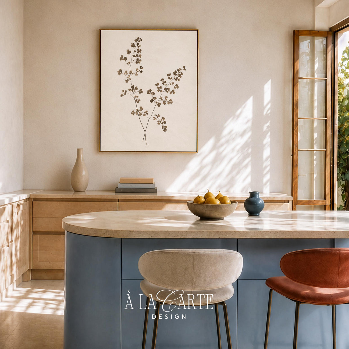 Dried foliage poster featuring organic botanical forms — neutral palette with subtle aged finish