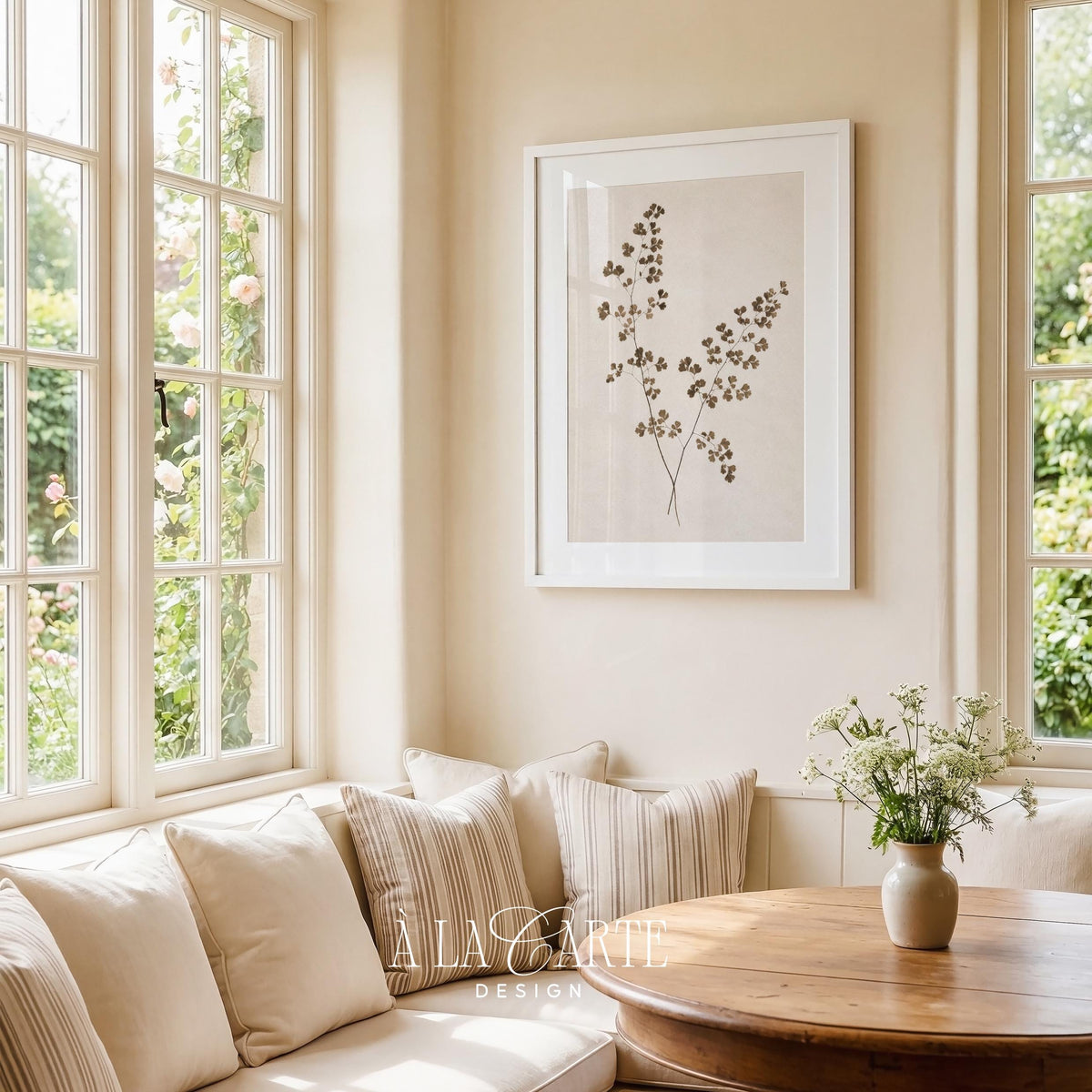 Vintage nature specimen wall art for hallway — understated botanical print with heritage aesthetic
