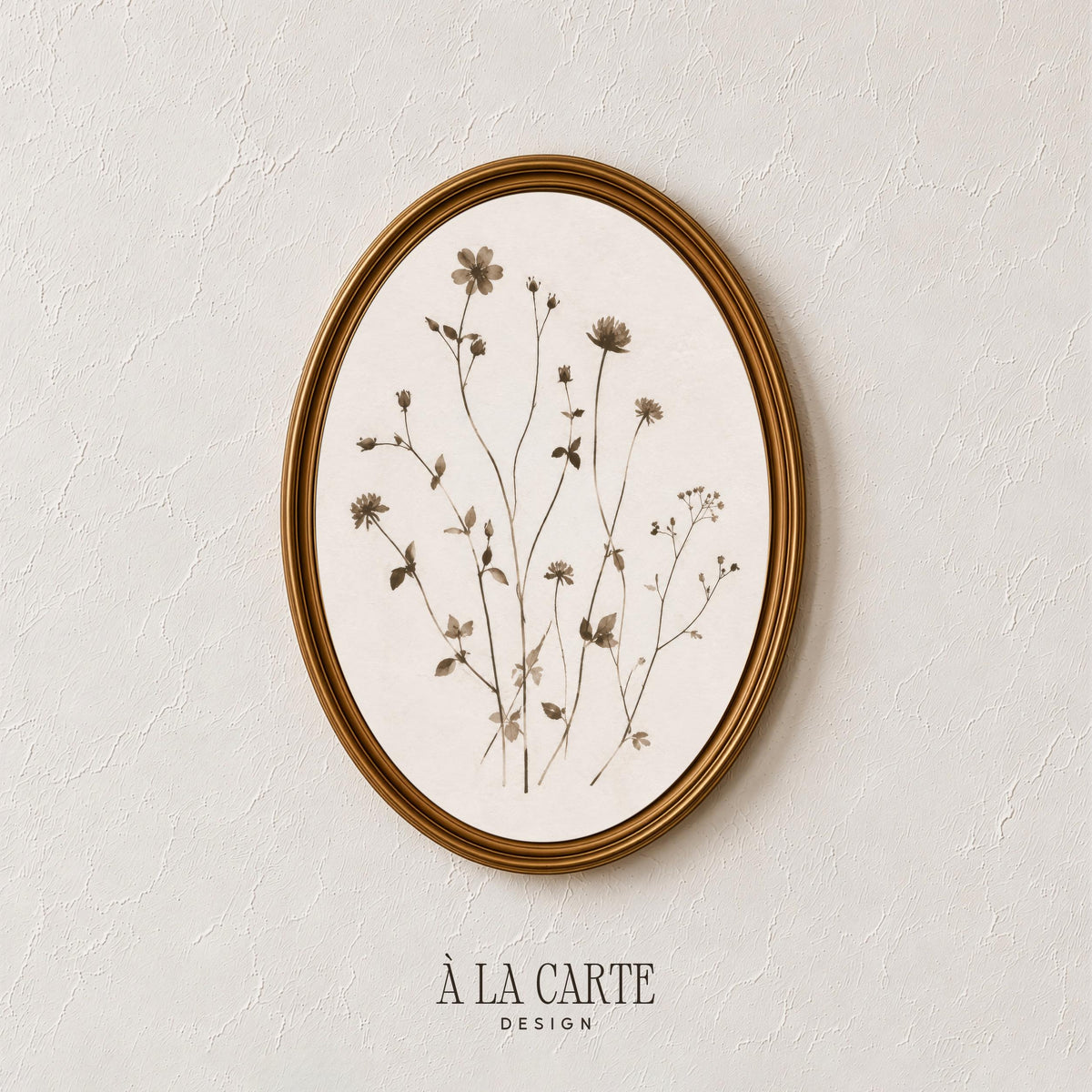 Minimal Botanical Wall Art, Sepia Plant Print, Antique Herbarium, Neutral Botanical Printable, Vintage Floral Art, Abstract Botanical