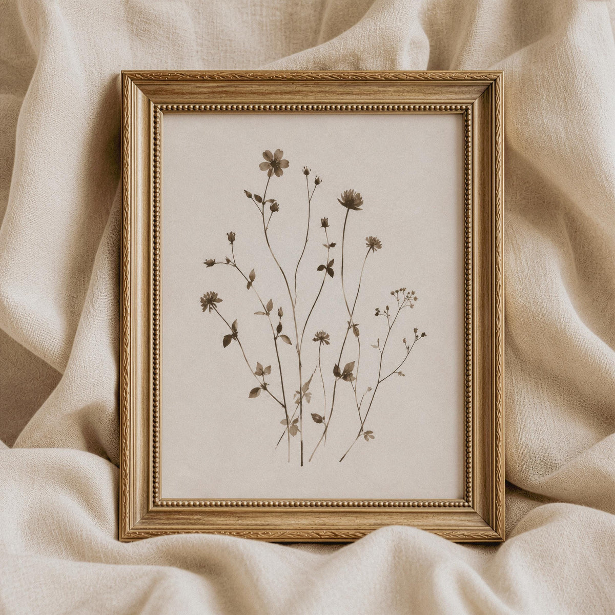 Minimal Botanical Wall Art, Sepia Plant Print, Antique Herbarium, Neutral Botanical Printable, Vintage Floral Art, Abstract Botanical