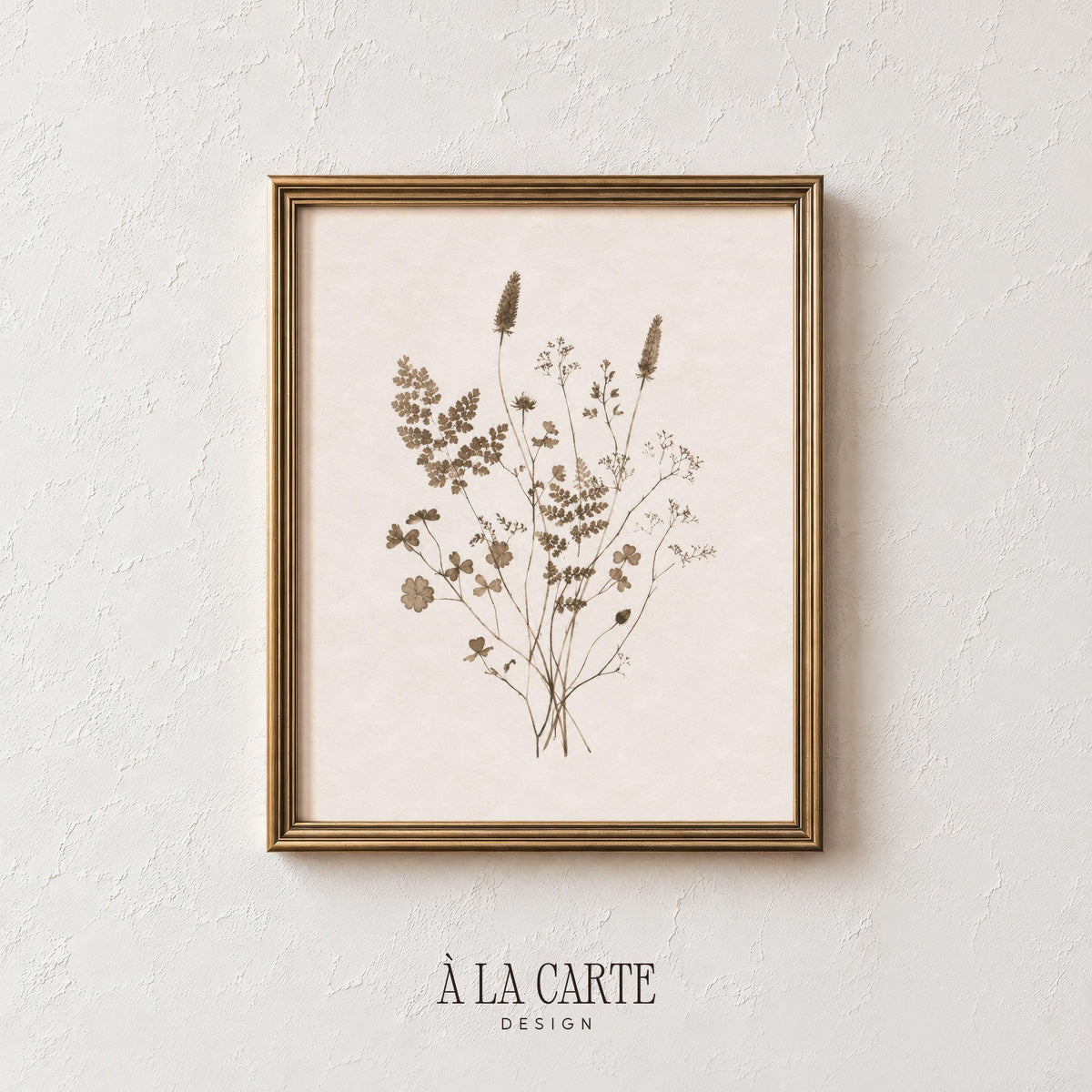 Minimal Botanical Wall Art, Sepia Plant Print, Antique Herbarium, Neutral Botanical Printable, Vintage Floral Art, Abstract Botanical