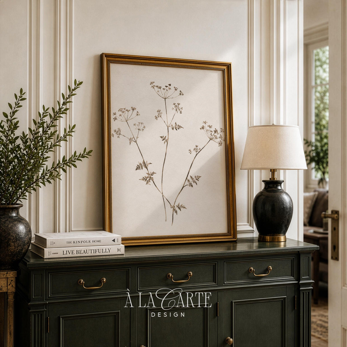 Minimal Botanical Wall Art, Sepia Plant Print, Antique Herbarium, Neutral Wildflower Printable, Vintage Floral Art, Abstract Botanical V131