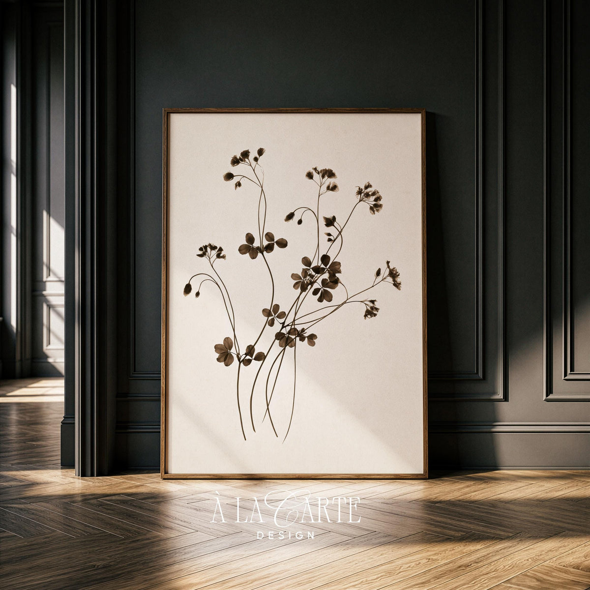 Airy meadow flower picture instant download — neutral vintage aesthetic perfect for gallery walls
