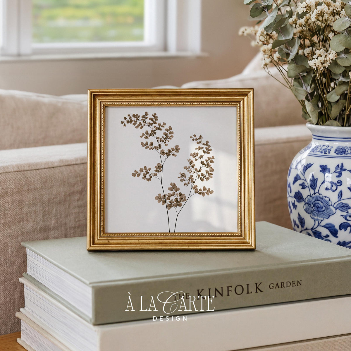 Botanical branch picture instant download — pale cream setting with muted earth tones, serene countryside aesthetic