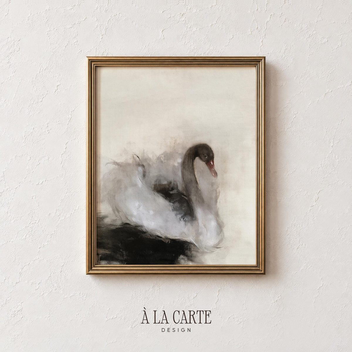 Moody bird portrait picture for dark academia inspired rooms — sophisticated muted color palette