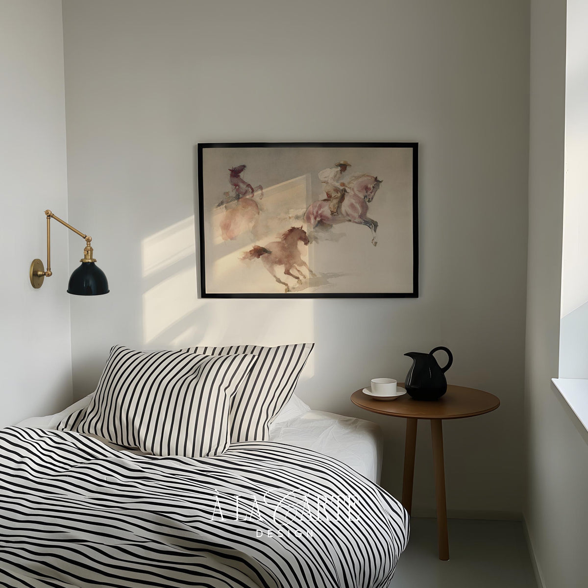 Western horses in motion picture printable — vintage ranch aesthetic with muted palette and atmospheric motion effects
