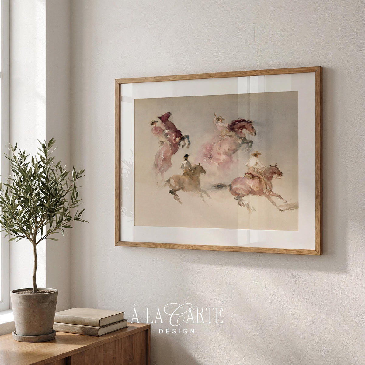 Gallop ranch-style picture printable wall art — soft palette of blush, cream, and warm earth tones