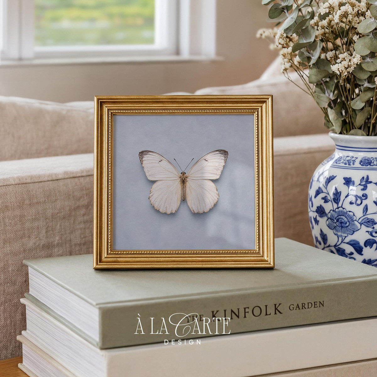 Butterfly poster for reading nook — naturalist study design with gentle aged paper texture
