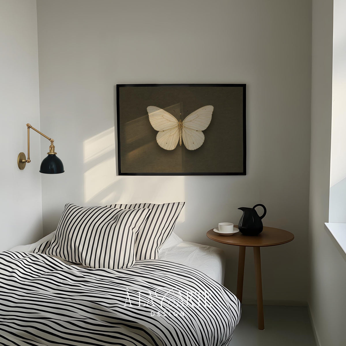 Nature-inspired butterfly picture for entryway — vintage naturalist aesthetic with textured heritage background