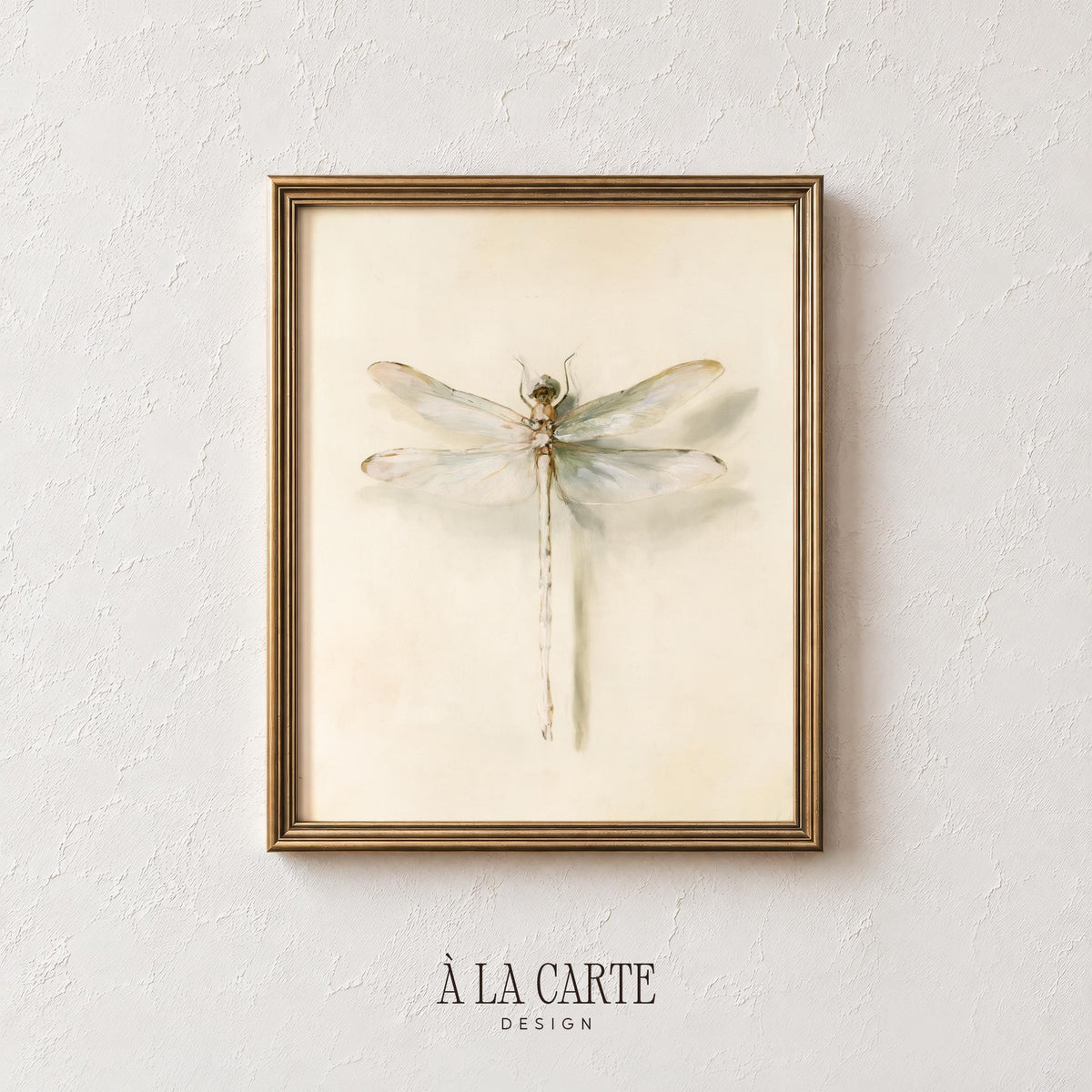 Botanical insect poster for office — fine-detail specimen art with warm amber highlights