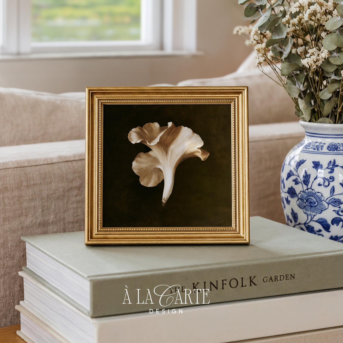 Vintage mycology wall picture for entryway — atmospheric woodland still-life composition