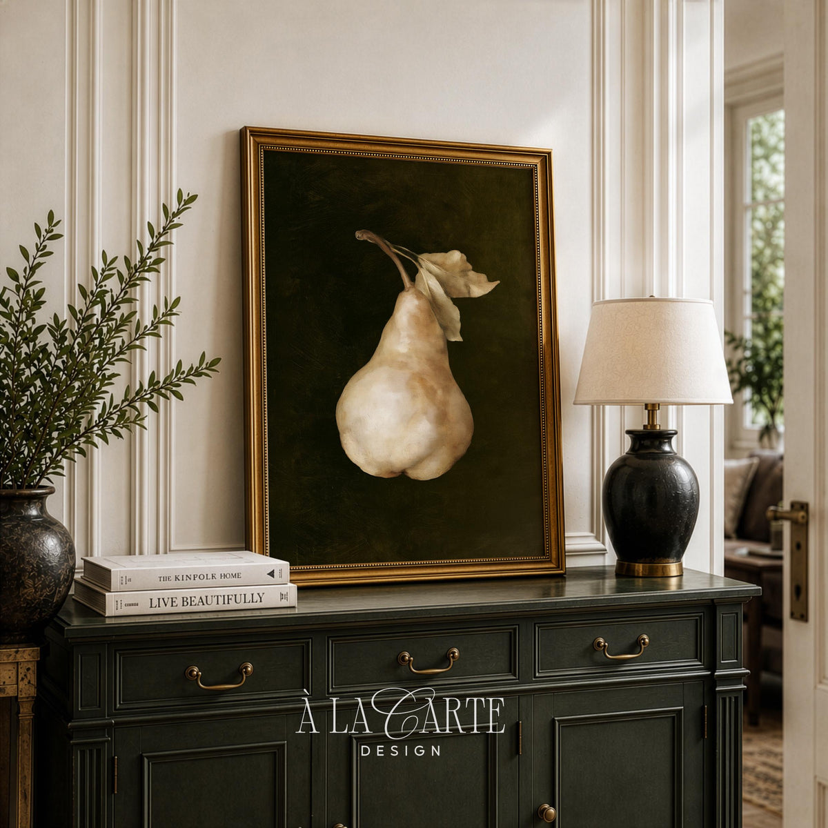 Classic produce picture printable art for home — sophisticated farmhouse aesthetic with chiaroscuro