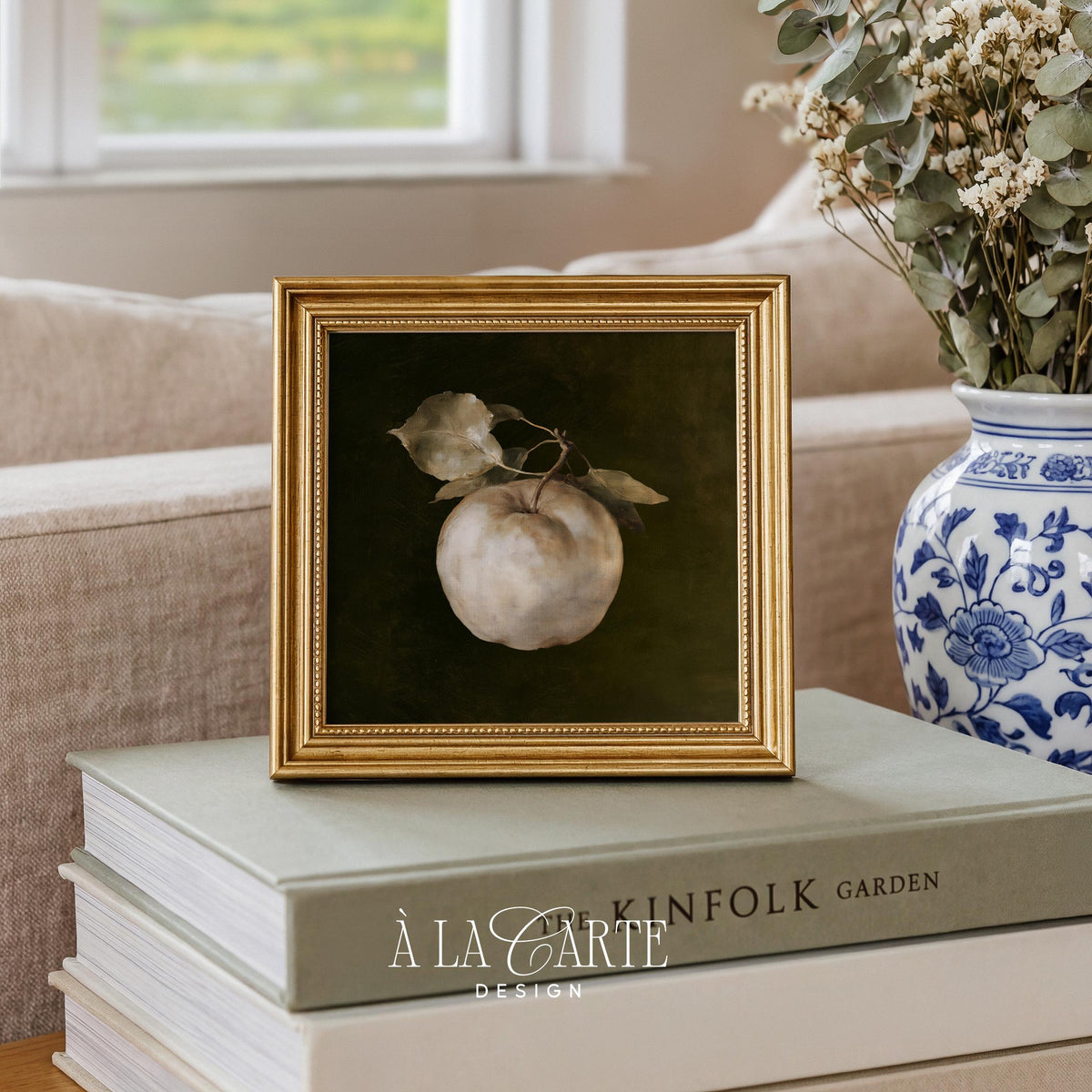 Moody produce digital print wall art for hallway — antique-inspired with rich textured brushstrokes