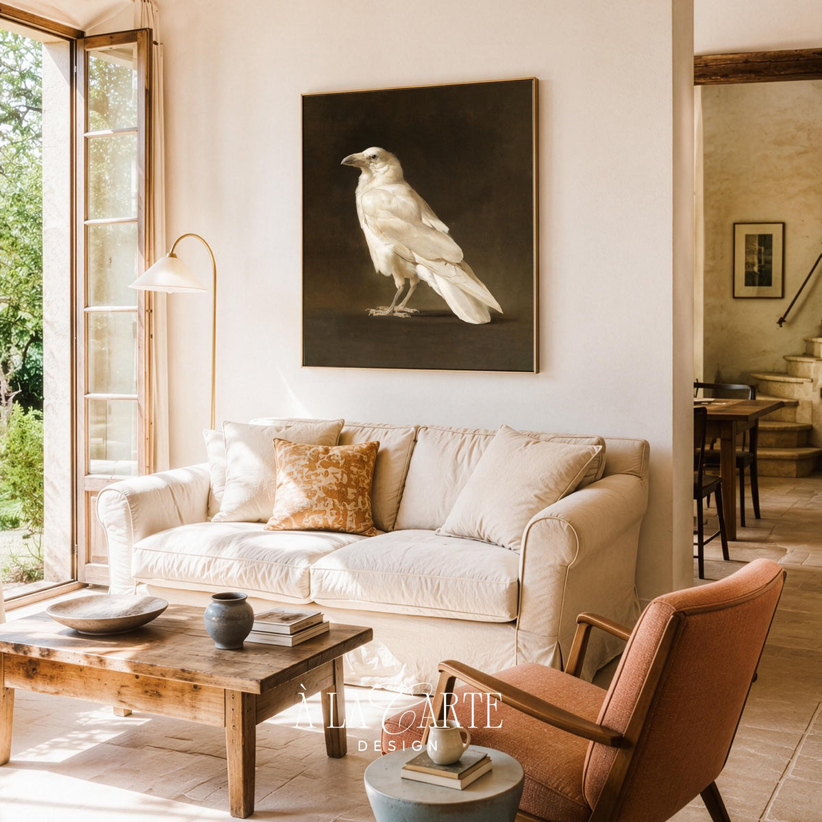 Antique avian artwork for living space — pale specimen profile showcasing museum-grade vintage style and contrast