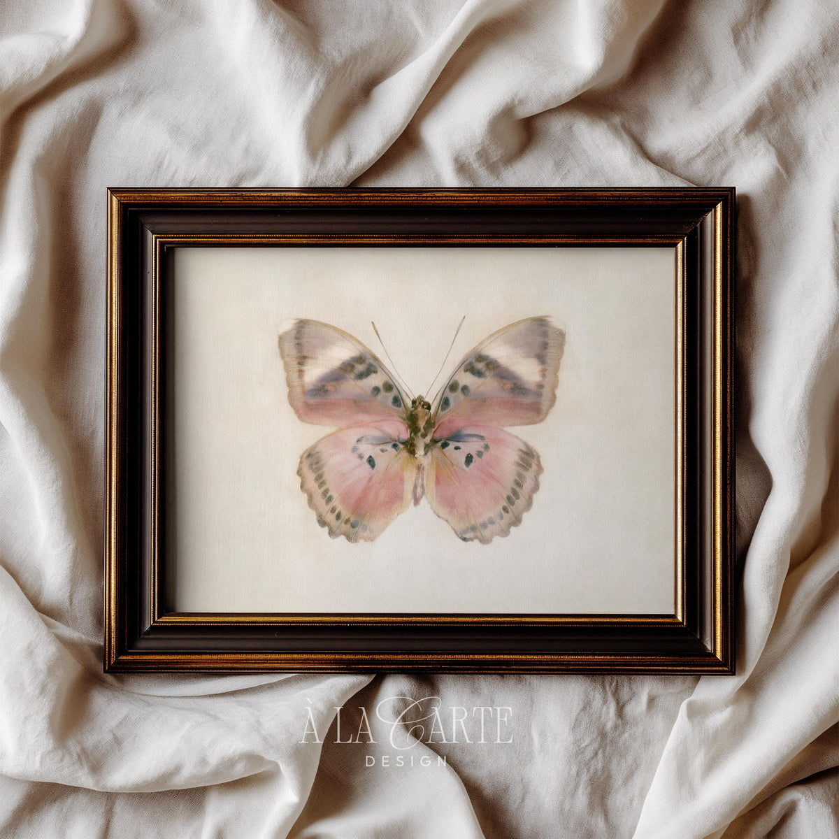 Winged creature painting printable art for office — soft painterly vintage nature illustration