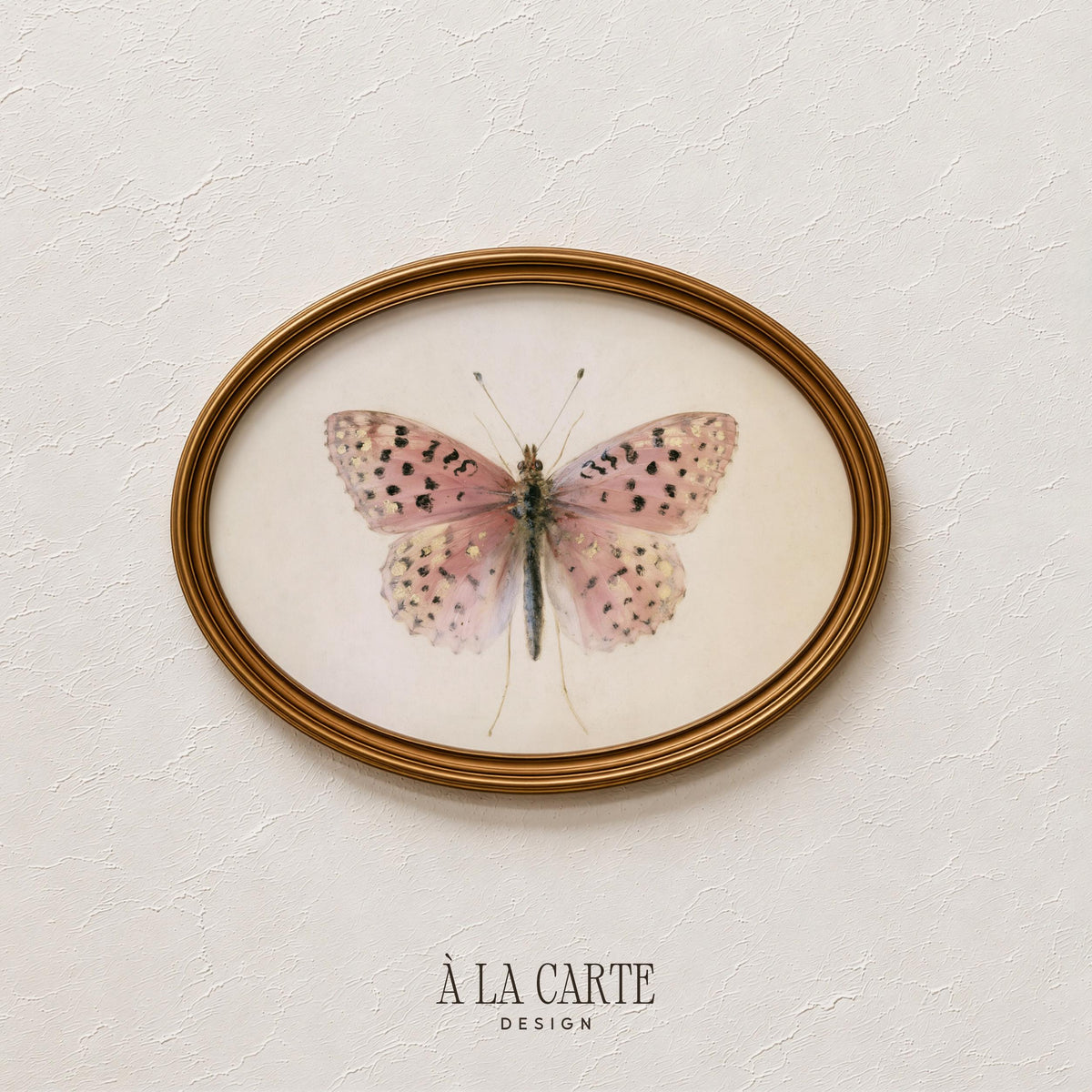 Delicate fluttering creature wall print — heritage natural history artwork with soft vintage charm