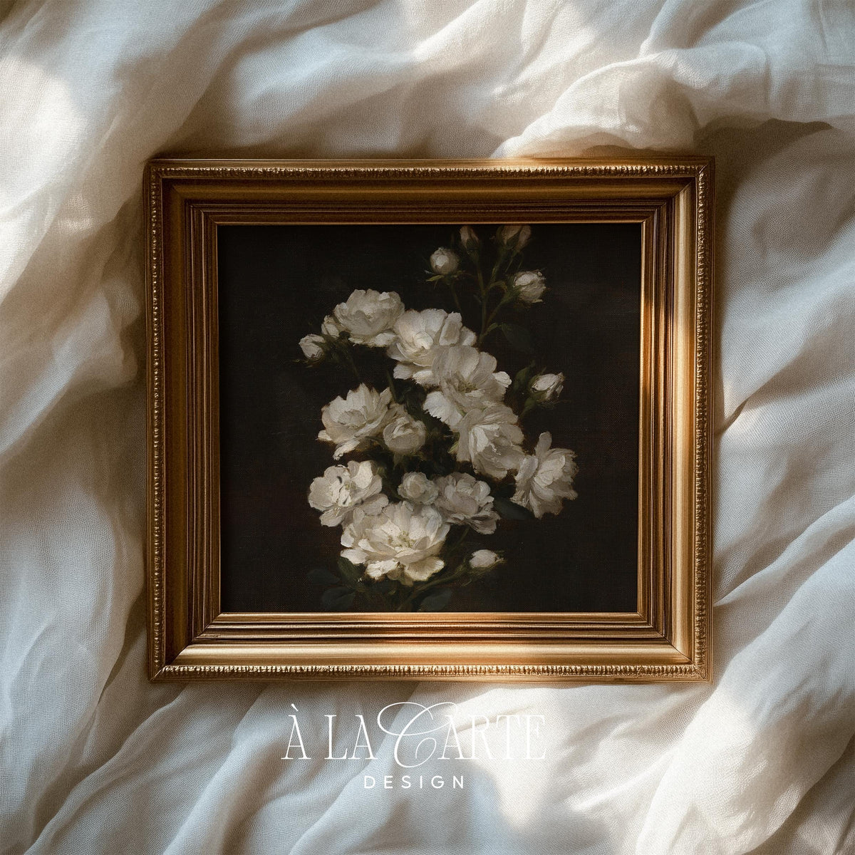 Classical florals wall art instant download for bedroom — timeless botanical with ethereal pale petals
