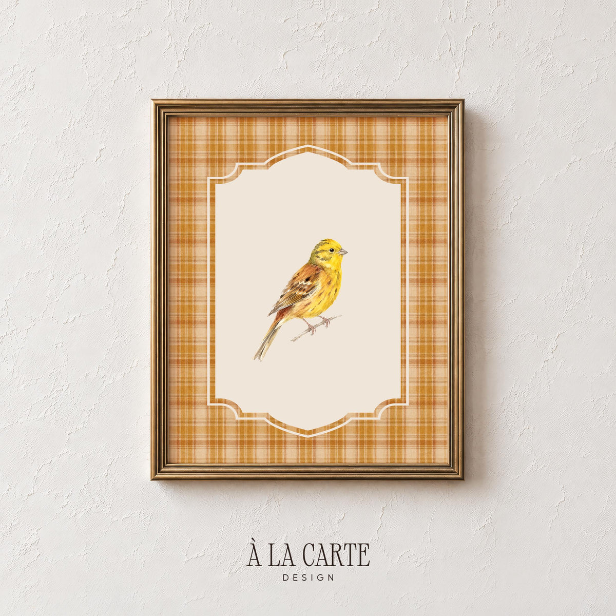 Detailed feathered bird picture digital print for kitchen — warm cottage aesthetic with autumnal color scheme