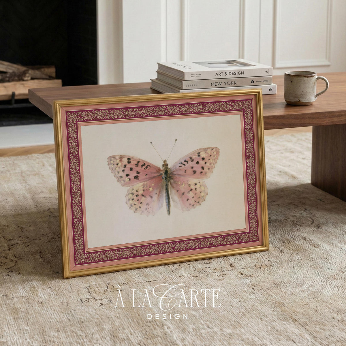 Winged specimen digital artwork — soft romantic aesthetic with french country elegance and aged collectible feel