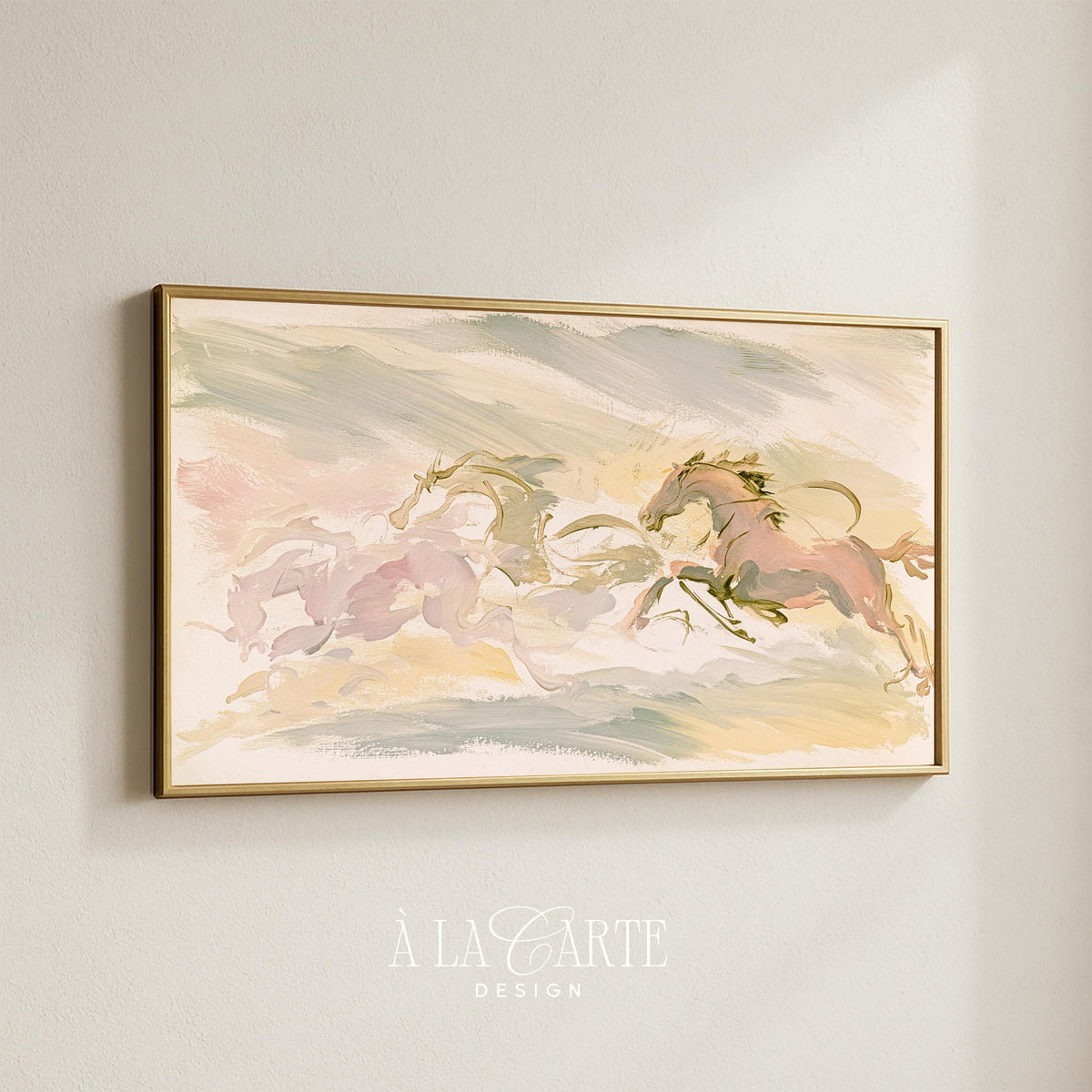 Horse motion Frame TV art for neutral spaces — artistic digital art for TV with vintage aesthetic and flowing composition