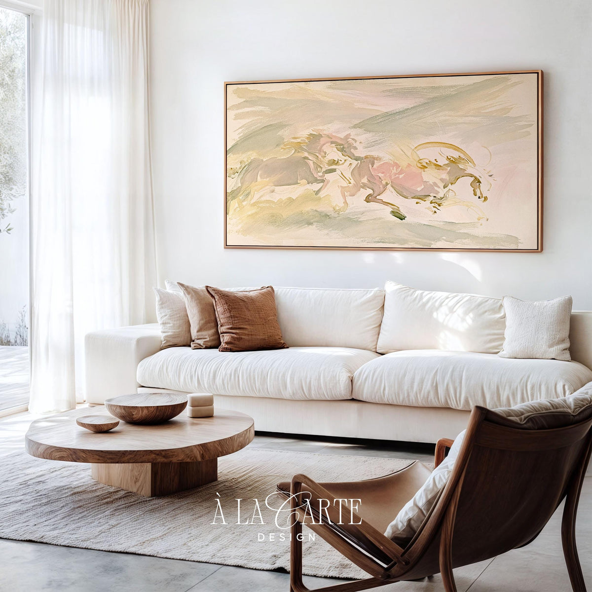 Ethereal equestrian silhouettes Frame TV download — romantic TV art featuring blended atmospheric background and elegant brushwork