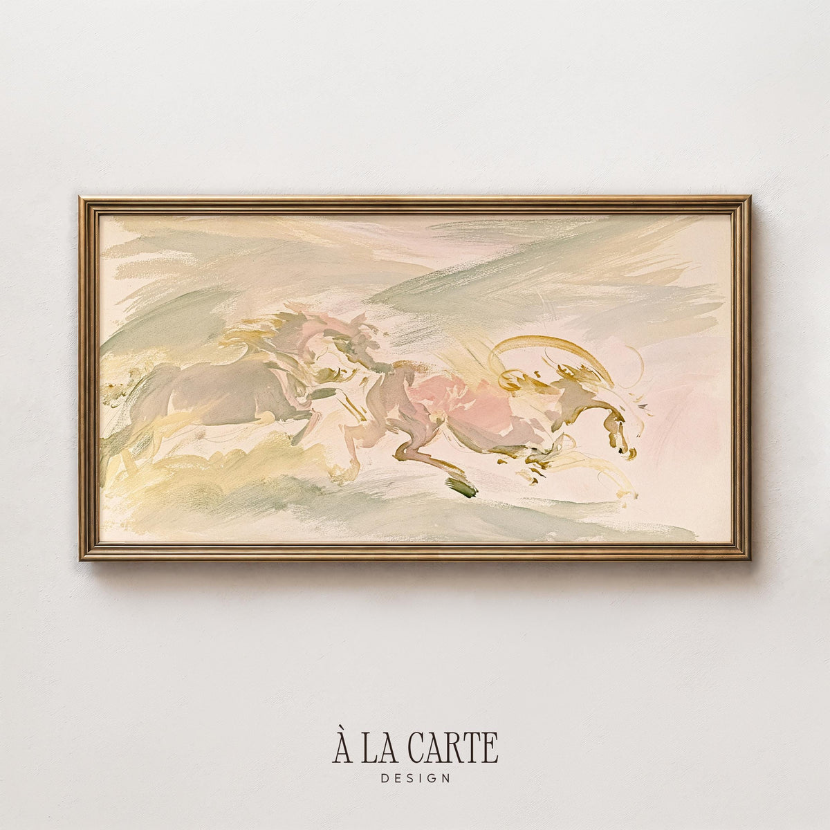 Pastel Abstract Frame TV Art | Modern Horse Painting | Equestrian Decor | Digital Download F394
