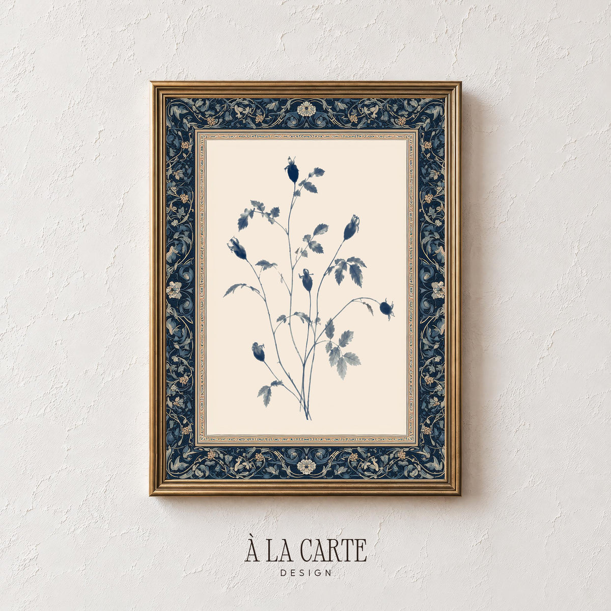 Hand-drawn seed pod poster for study — cottagecore floral pattern art with naturalist herbarium aesthetic