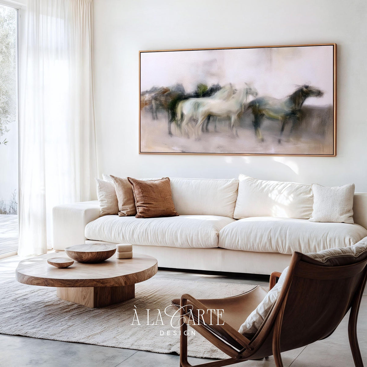 Misty galloping horses Samsung Frame TV screensaver — moody rustic TV art with layered depth and farmhouse charm