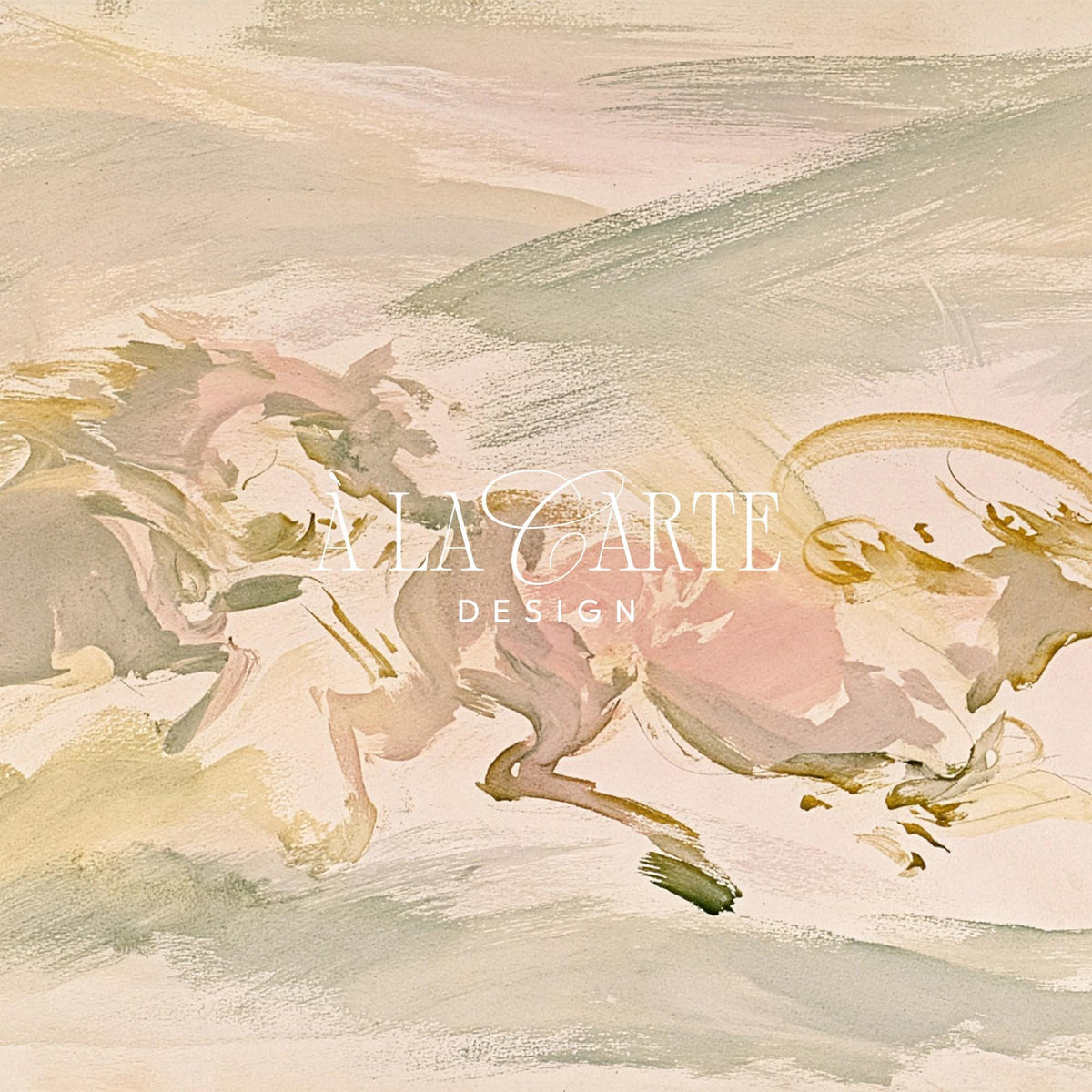 Abstract horse elegance Frame TV screensaver — gentle panoramic TV art with vintage brushwork and serene dreamy atmosphere