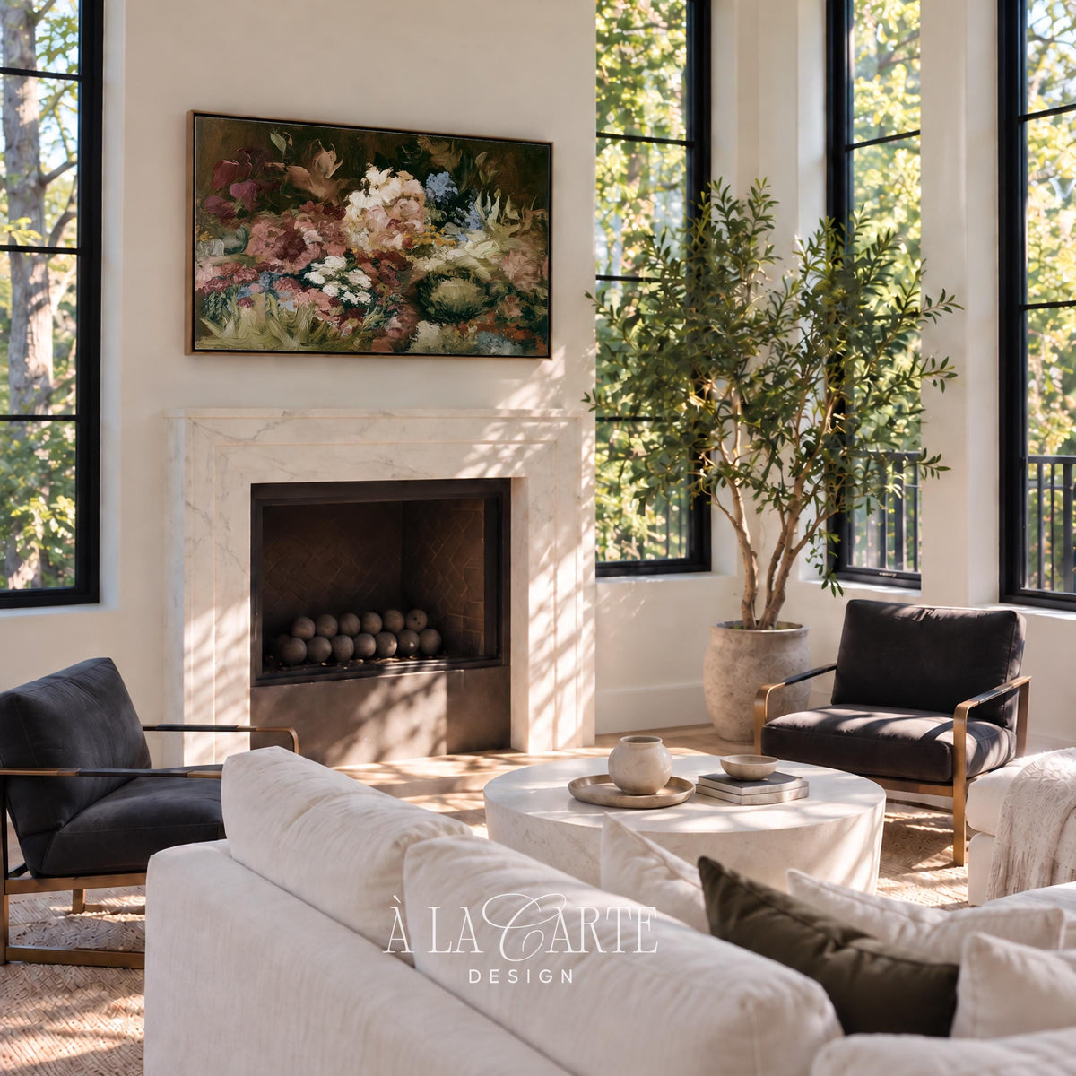 Classic romantic bouquet Frame TV screensaver — vintage painterly florals with aged color palette and textured brushwork