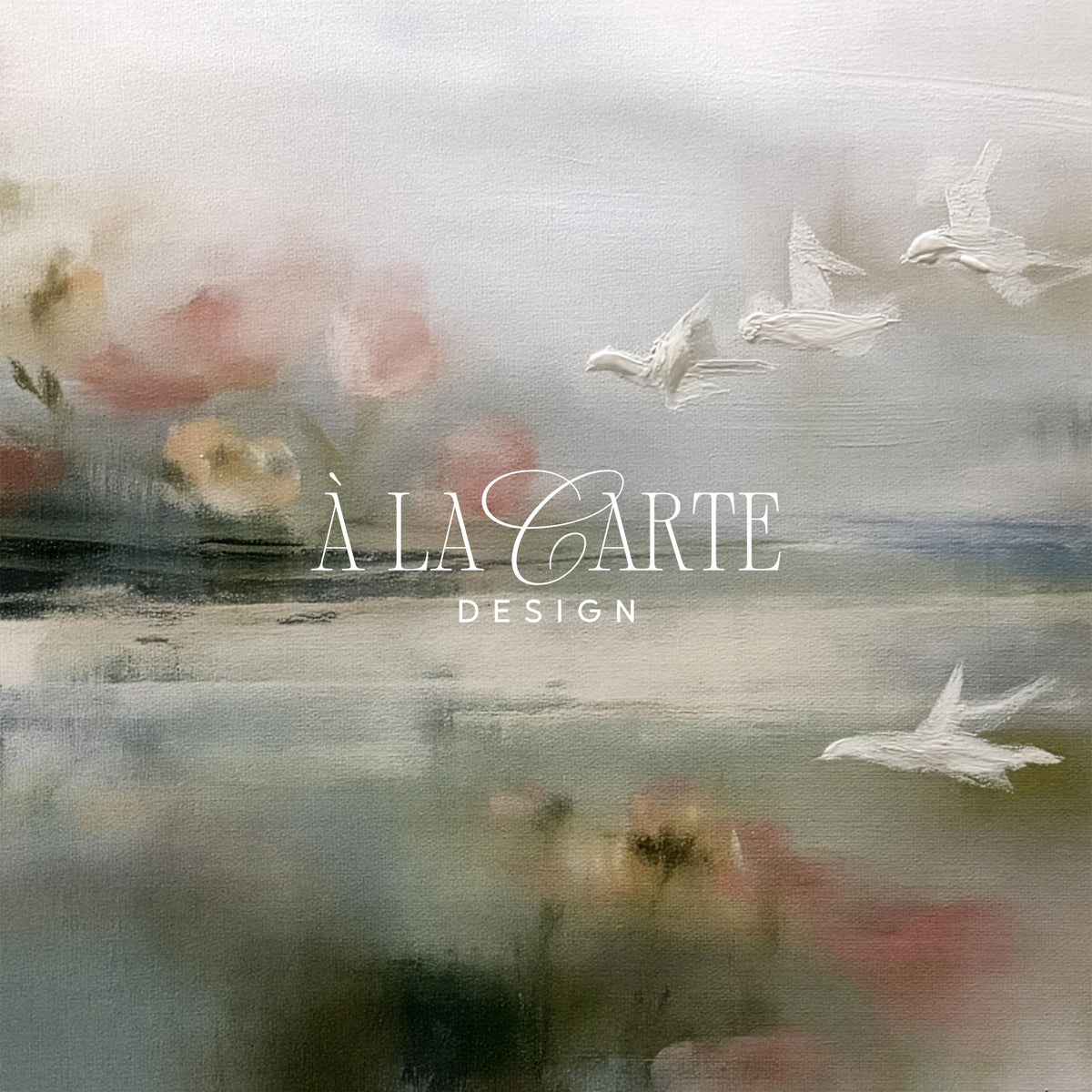 Vintage painterly TV art for bedroom display — contemplative wetland vista with geese in flight and sage green atmosphere