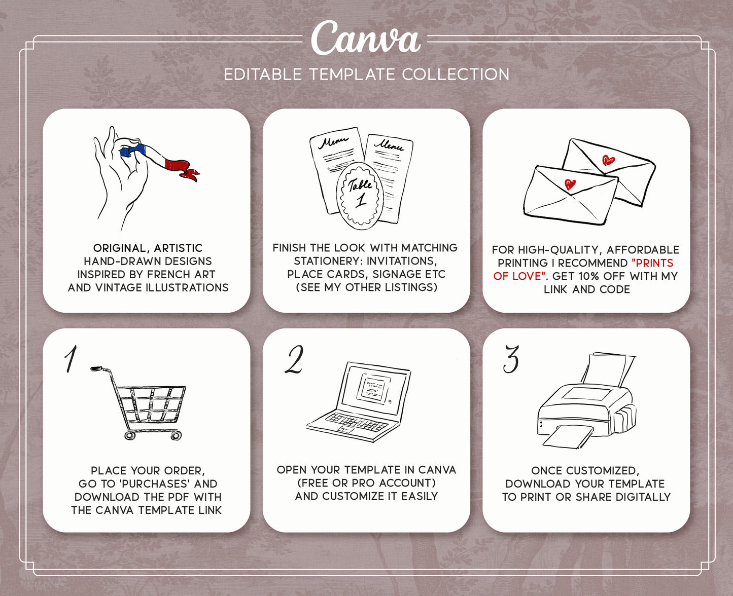 Equestrian Wedding Invitation Suite | Editable Canva Template