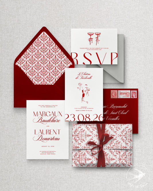 Rouge Modern Invitation Suite