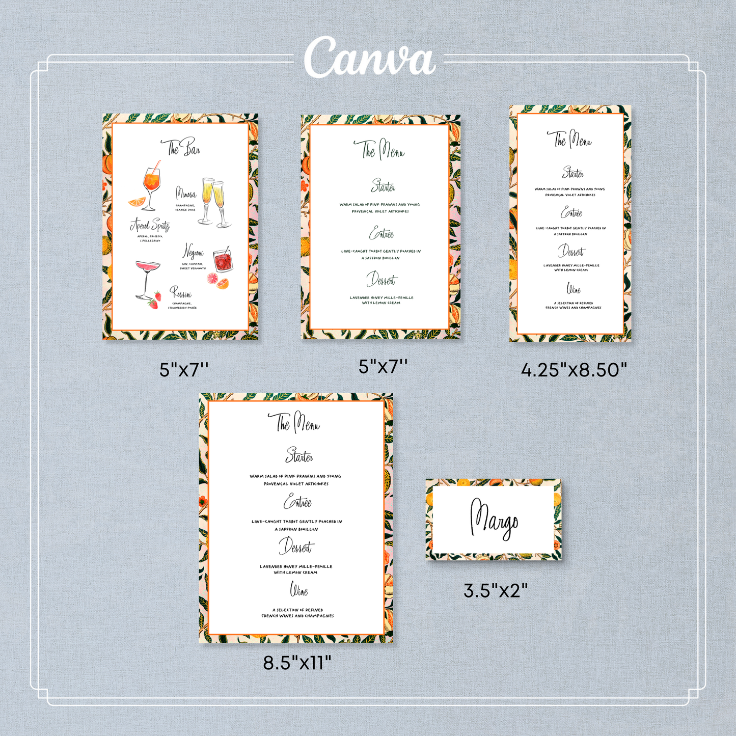 Sorrento Menu Bevande e Cena in Stile Giocoso | Modello Canva Modificabile