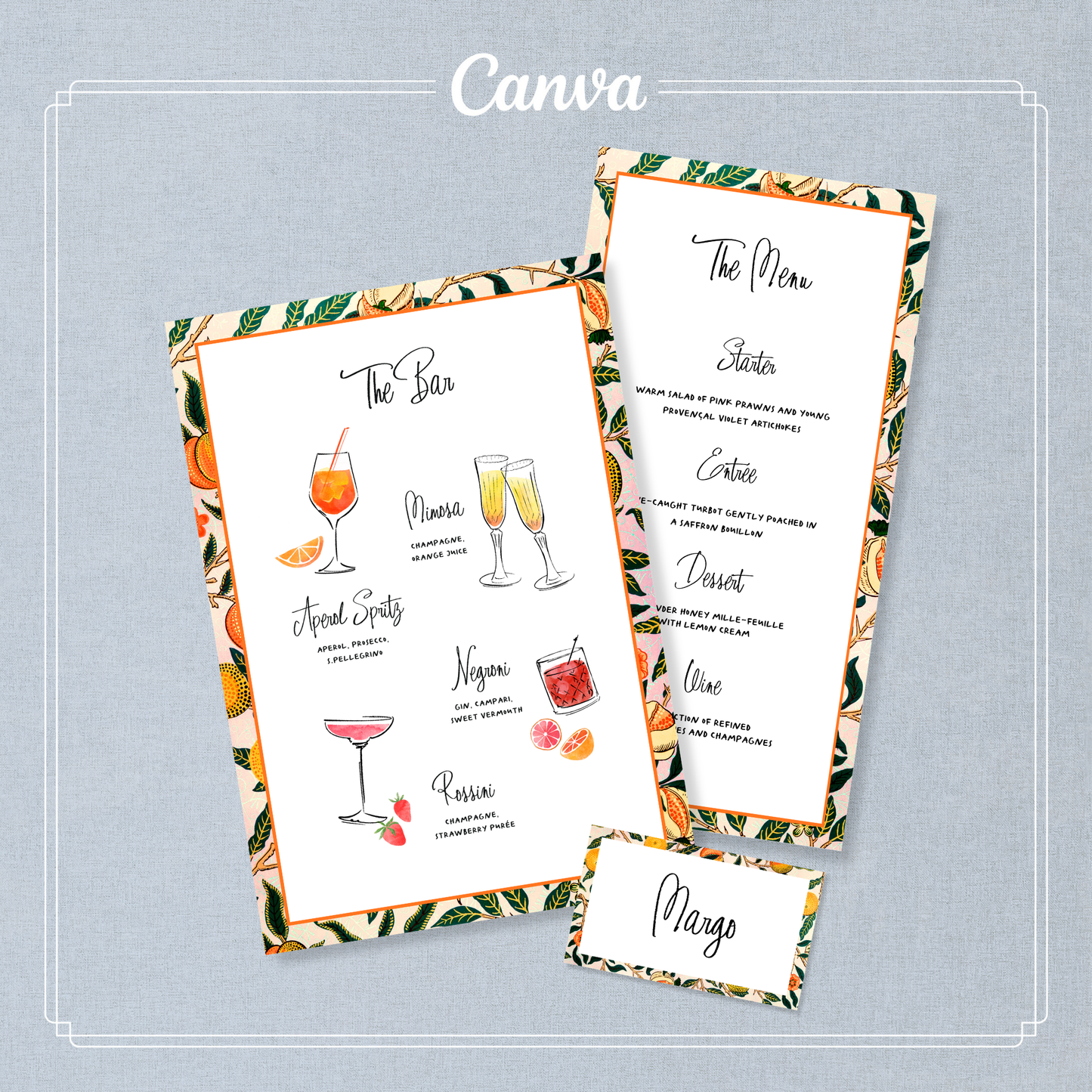 Sorrento Menu Bevande e Cena in Stile Giocoso | Modello Canva Modificabile