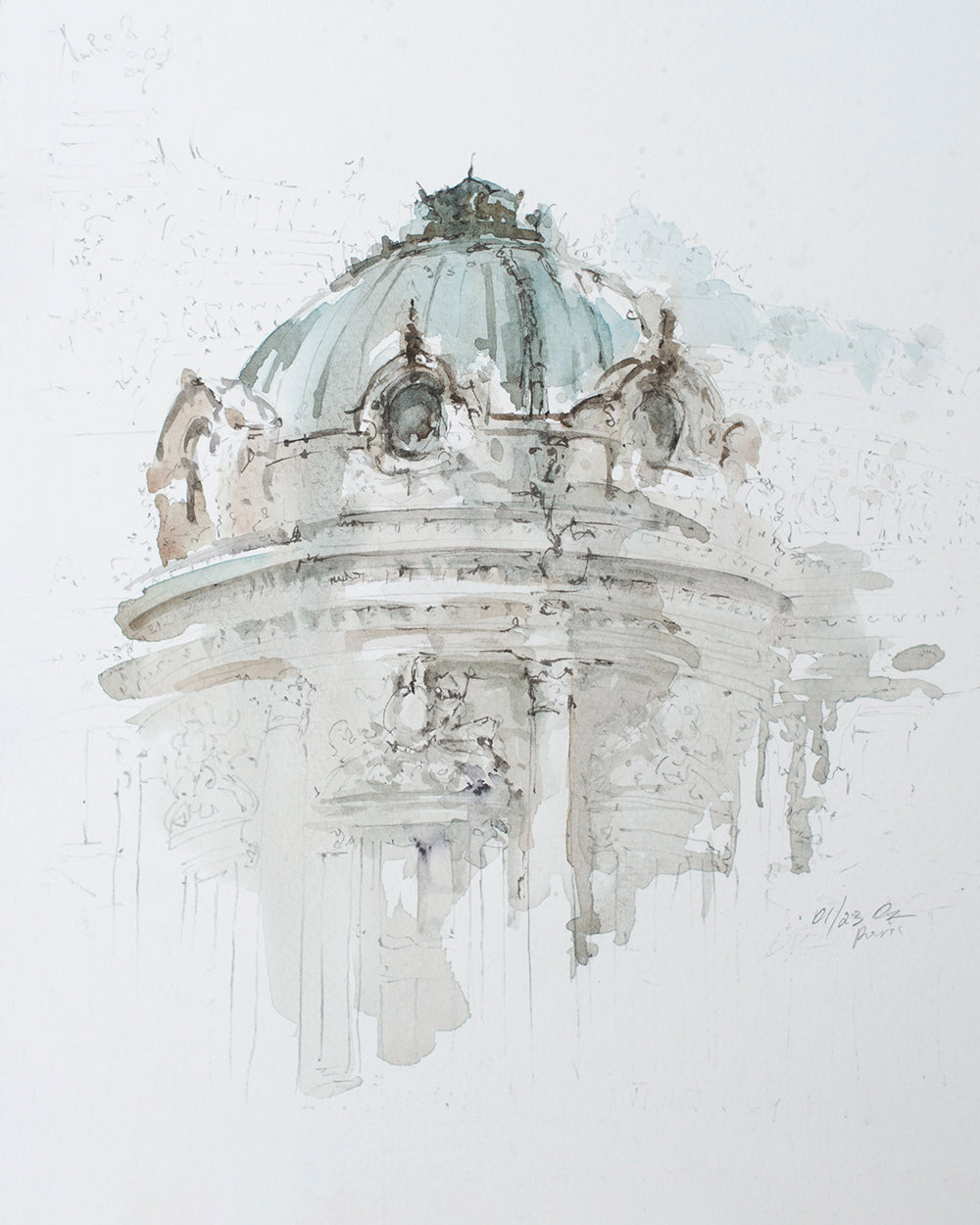 Opéra Garnier Original Watercolor